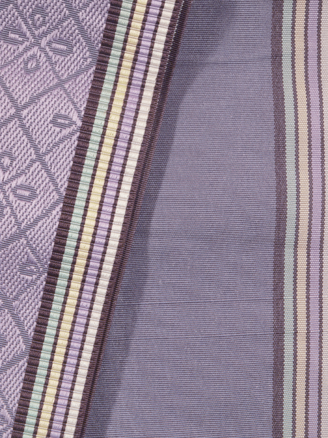 ★【本場筑前博多織】縞に業平菱文 半巾帯 半幅帯 小袋帯 浴衣帯 井上絹織　TALH02012風楽