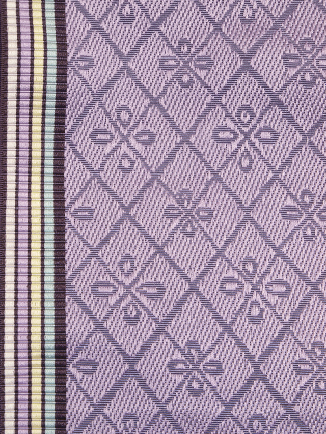 ★【本場筑前博多織】縞に業平菱文 半巾帯 半幅帯 小袋帯 浴衣帯 井上絹織　TALH02012風楽