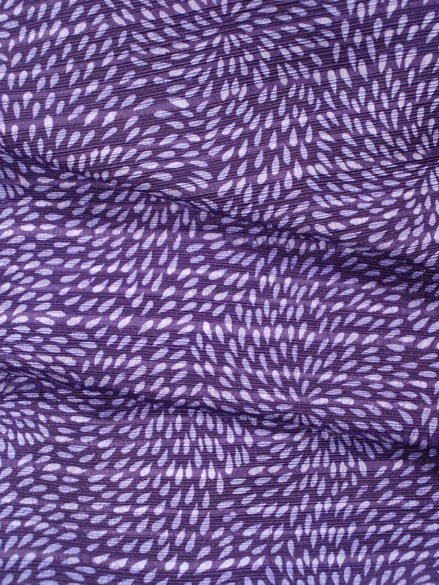 紬 横縞に菊文 江戸紫地袷：アンティークのきものと帯 風楽