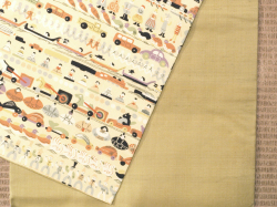 正絹羽二重地 変わりおもちゃ柄 名古屋帯の裏地