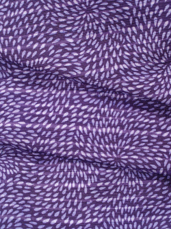 紬 横縞に菊文 江戸紫地袷：アンティークのきものと帯 風楽