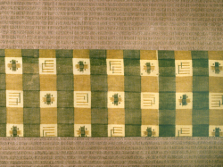 和更紗(明治) 格子縞に源氏香文 名古屋帯の前の柄